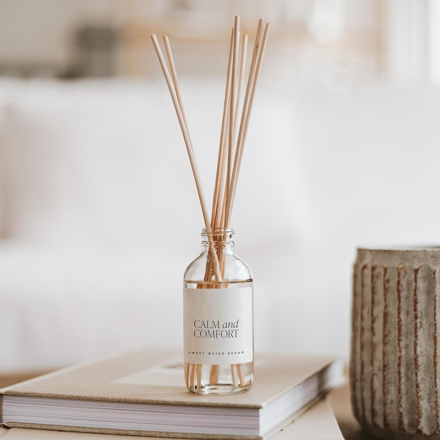 Sweet Water Decor Salt & Sea Reed Diffuser Set - Sea Salt Citrus & Musk Amber Scent Diffuser - Reed Diffusers for Home with Long Lasting Fragrance - Non-Toxic Oil Reed Diffuser - Made in the USA