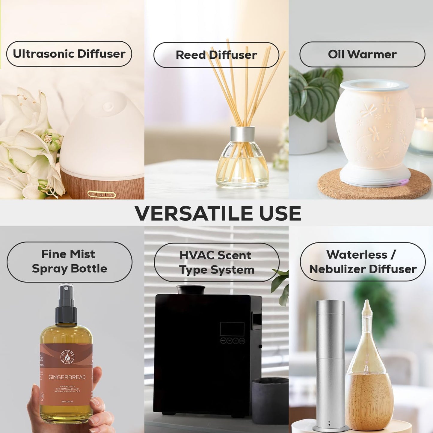 Aroma Country White Tea Diffuser Oil - Luxury Essential Oils for Diffuser Refill & Air Freshener Room Spray, Long-Lasting, Natural Home Fragrance and Hotel Scent for Diffusers & Machines - 8.5 Fl. oz