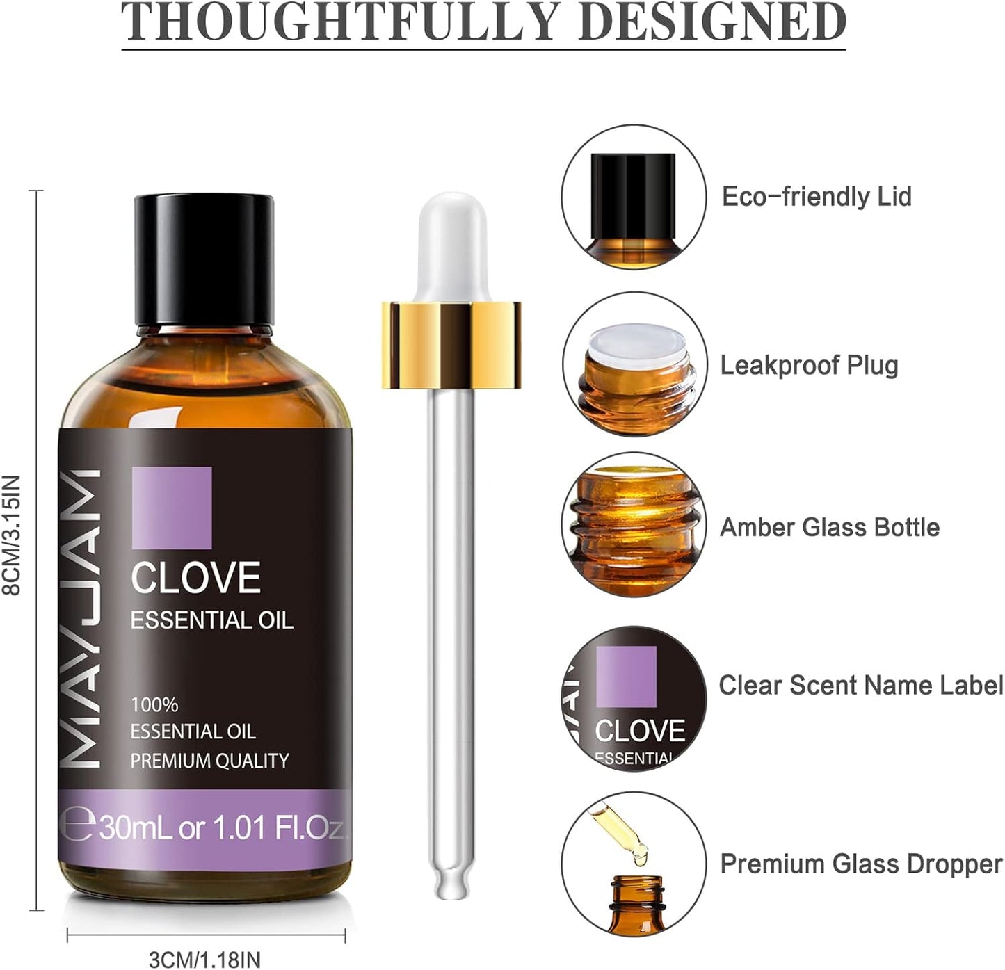 MAYJAM Essential Oil for Diffusers, Essential Oil with Premium Glass Dropper
