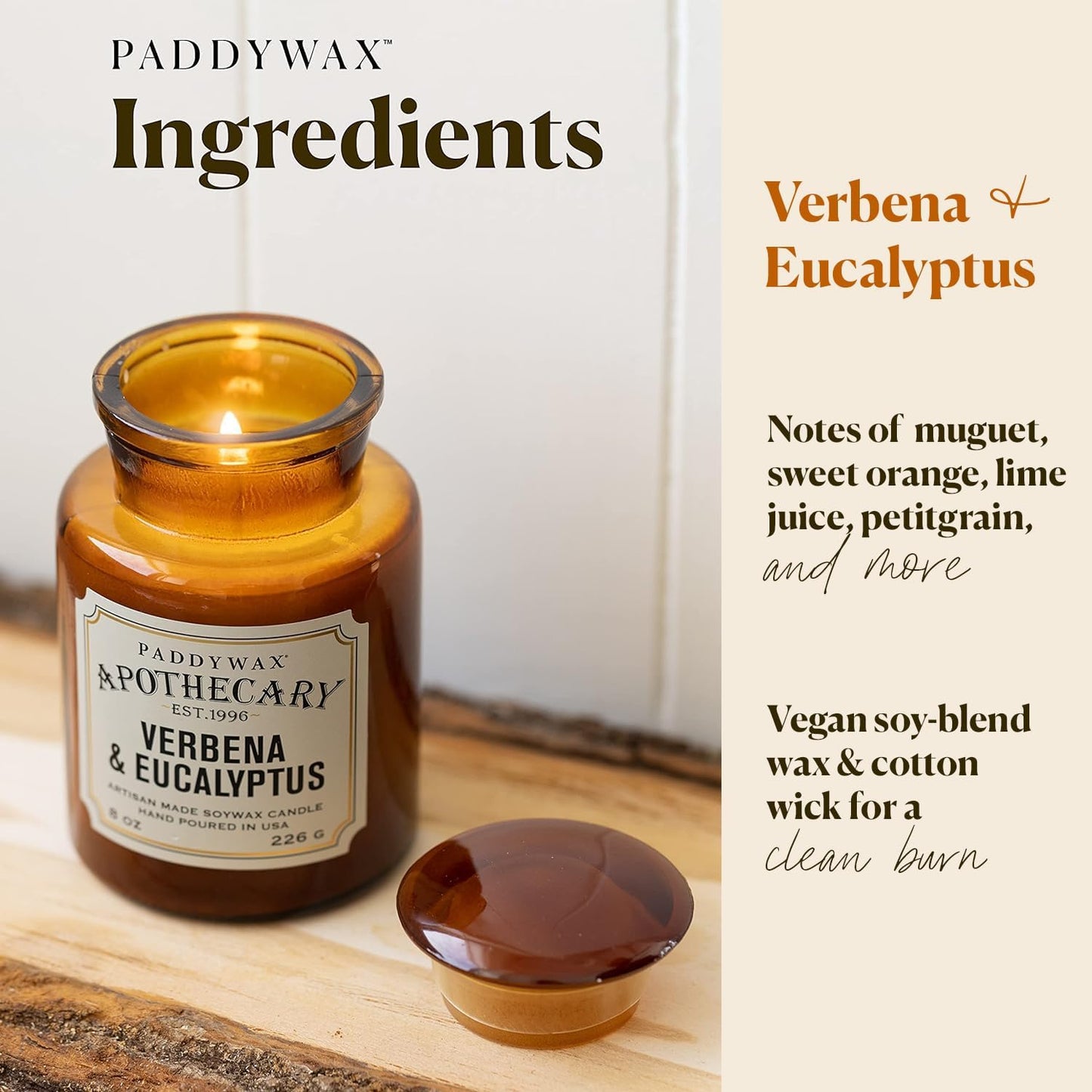 Paddywax Scented Candles Artisan Apothecary Candle, 8-Ounce