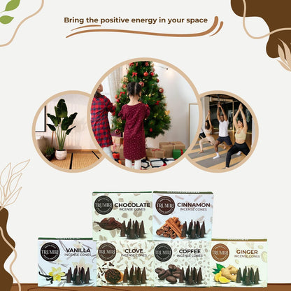 Trumiri Woody Incense Cones - Variety Pack - Total 60 Cone Incense (6 Scents x 10 Conos) - White Sage, Palo Santo, Dragons Blood, Sandalwood - Inscents-Cones Scented - Insense Cones - Incent Cone