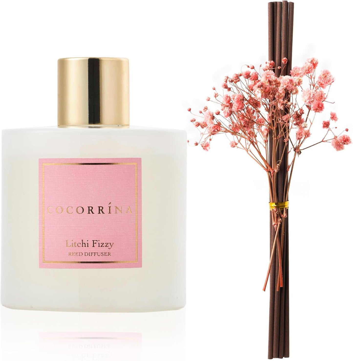 Cocorrína Clean Linen Scented Reed Diffuser Oil with 8 Sticks Fragrance for Bedroom, Bathroom, Oil Diffuser, Home Décor, 6.7 oz. (200 ml)