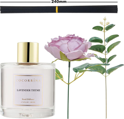 Cocorrína Clean Linen Scented Reed Diffuser Oil with 8 Sticks Fragrance for Bedroom, Bathroom, Oil Diffuser, Home Décor, 6.7 oz. (200 ml)