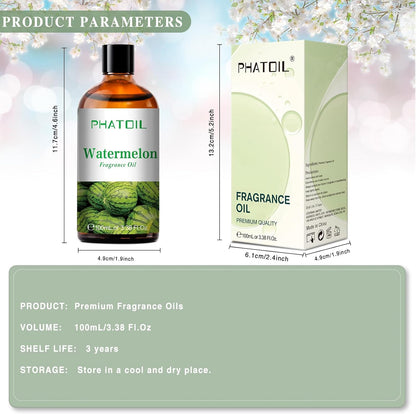 PHATOIL 3.38 FL.OZ Coconut & Vanilla Fragrance Oils for Aromatherapy, Essential Oils for Diffusers for Home, Perfect for Diffuser, Yoga, DIY Candle and Soap Making - 100ml