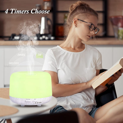 SPLITSKY Aromatherapy Essential Oil Home Diffuser with Remote Control, 300ML Large Room Cool Mist Air Humidifier, 8 Hours Quiet Operation, Timer, 7 Colors LED Night Night，Suitable Home,Yoga.