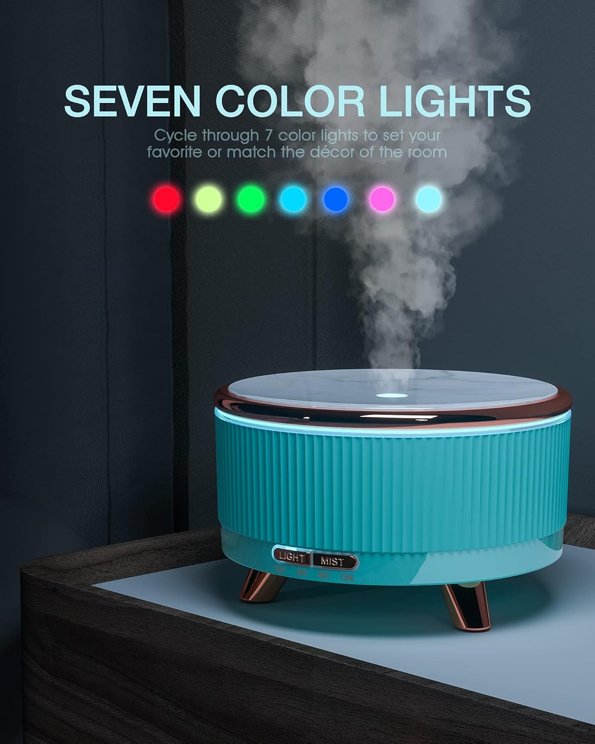 Essential Oil Diffuser for Home, Diffusers for Essential Oils Large Room, 500ml Aromatherapy Diffuser, 7 Colors Changed