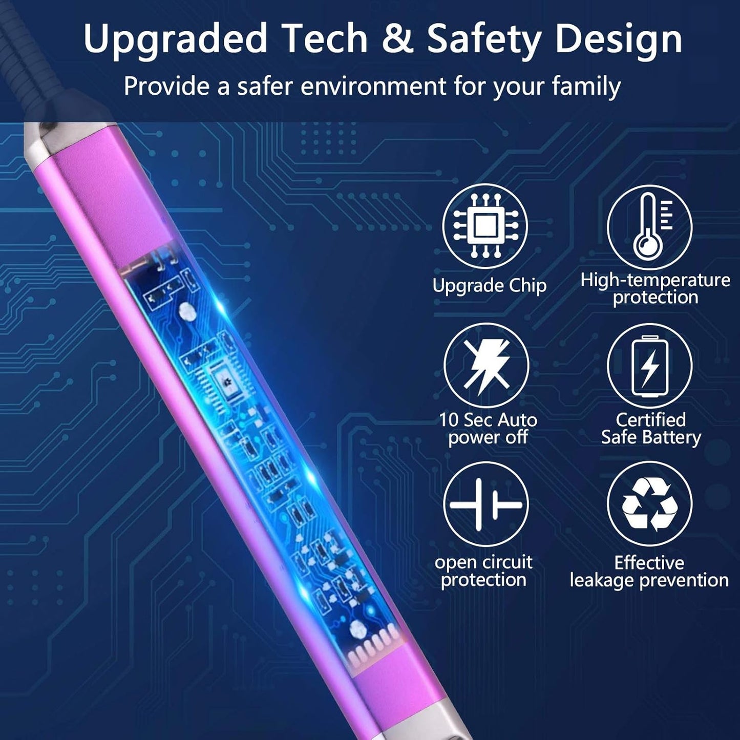 MEIRUBY Electric Candle Lighter - Stocking Stuffers for Adults Women Men Wife Nana, USB Arc Rechargeable Windproof Long Lighter for Candle, Birthday for Women Men Mom Wife Sister Nana
