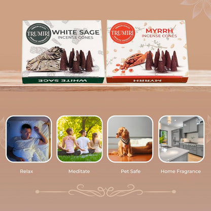 Incense Cones Combo Pack - 10 Cedar   10 Pine Scented Cones
