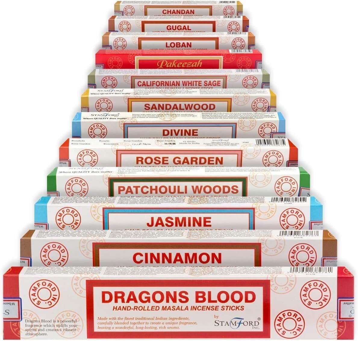 Satya Premium Mix Assorted Incense Sticks Set of 12 Pack | for Meditation, Aromatherapy, Healing, Yoga, Positivity and Relaxation | 180 Sticks (12Packs X 15Sticks)