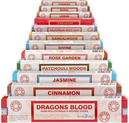 Satya Premium Mix Assorted Incense Sticks Set of 12 Pack | for Meditation, Aromatherapy, Healing, Yoga, Positivity and Relaxation | 180 Sticks (12Packs X 15Sticks)