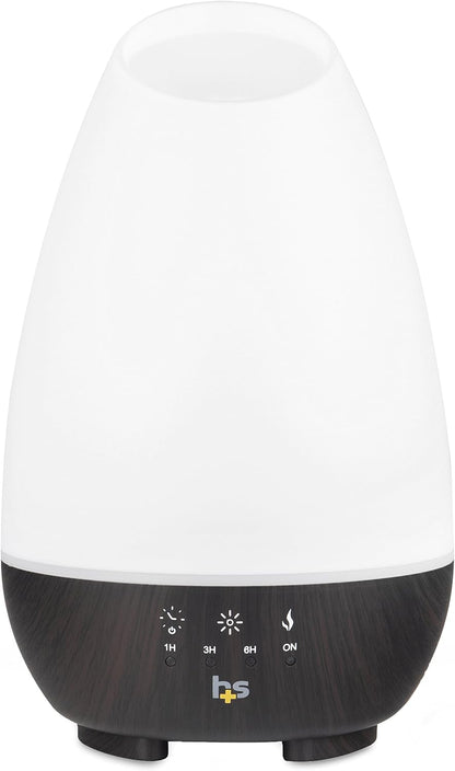 HealthSmart Essential Oil Diffuser, Cool Mist Humidifier and Aromatherapy Diffuser, FSA HSA Eligible with 500ML Tank for Large Rooms, Adjustable Timer, Mist Mode and 7 LED Light Colors, White