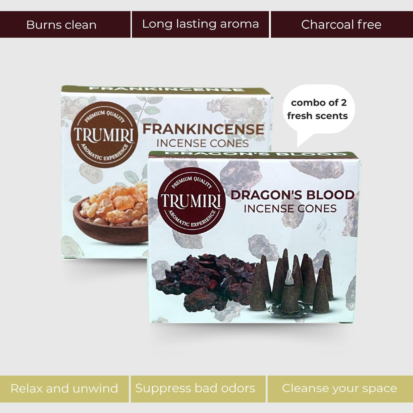 Incense Cones Combo Pack - 10 Cedar   10 Pine Scented Cones