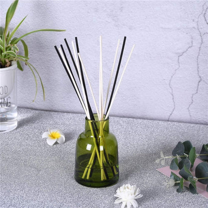 VFULIE 100PCS Reed Diffuser Sticks, 10 Inch Natural Rattan Wood Sticks Essential Oil Aroma Diffuser Sticks Refill Replacement for Aroma Fragrance (Primary Color)