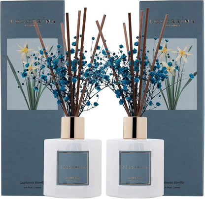 Cocorrína Clean Linen Scented Reed Diffuser Oil with 8 Sticks Fragrance for Bedroom, Bathroom, Oil Diffuser, Home Décor, 6.7 oz. (200 ml)