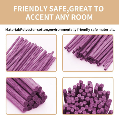 VFULIE 100PCS Reed Diffuser Sticks, 10 Inch Natural Rattan Wood Sticks Essential Oil Aroma Diffuser Sticks Refill Replacement for Aroma Fragrance (Primary Color)