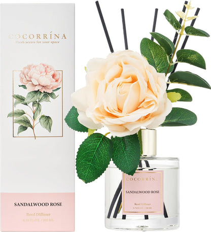 COCORRÍNA Reed Diffuser Set, Clean Linen Scented Diffuser with Sticks Home Fragrance Reed Diffuser for Bathroom Shelf Decor