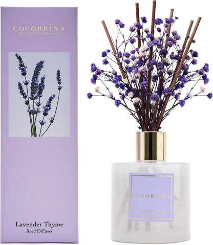 COCORRÍNA Reed Diffuser Set, Clean Linen Scented Diffuser with Sticks Home Fragrance Reed Diffuser for Bathroom Shelf Decor