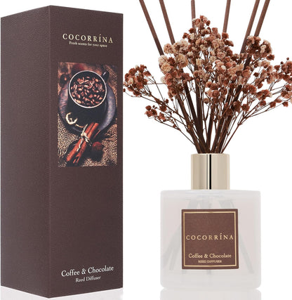 COCORRÍNA Reed Diffuser Set, 6.7 oz Clean Linen Scented Diffuser with Sticks Home Fragrance Reed Diffuser for Bathroom Shelf Decor
