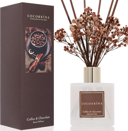 COCORRÍNA Reed Diffuser Set, Clean Linen Scented Diffuser with Sticks Home Fragrance Reed Diffuser for Bathroom Shelf Decor