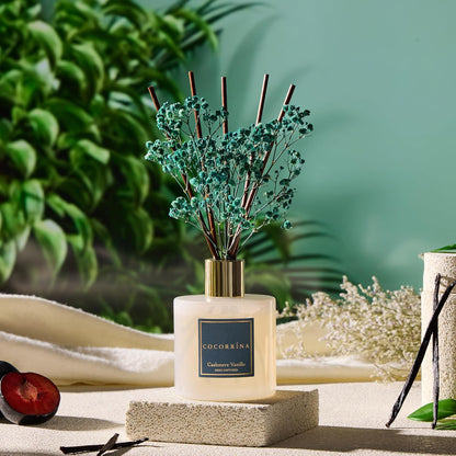 COCORRÍNA Reed Diffuser Set, Clean Linen Scented Diffuser with Sticks Home Fragrance Reed Diffuser for Bathroom Shelf Decor