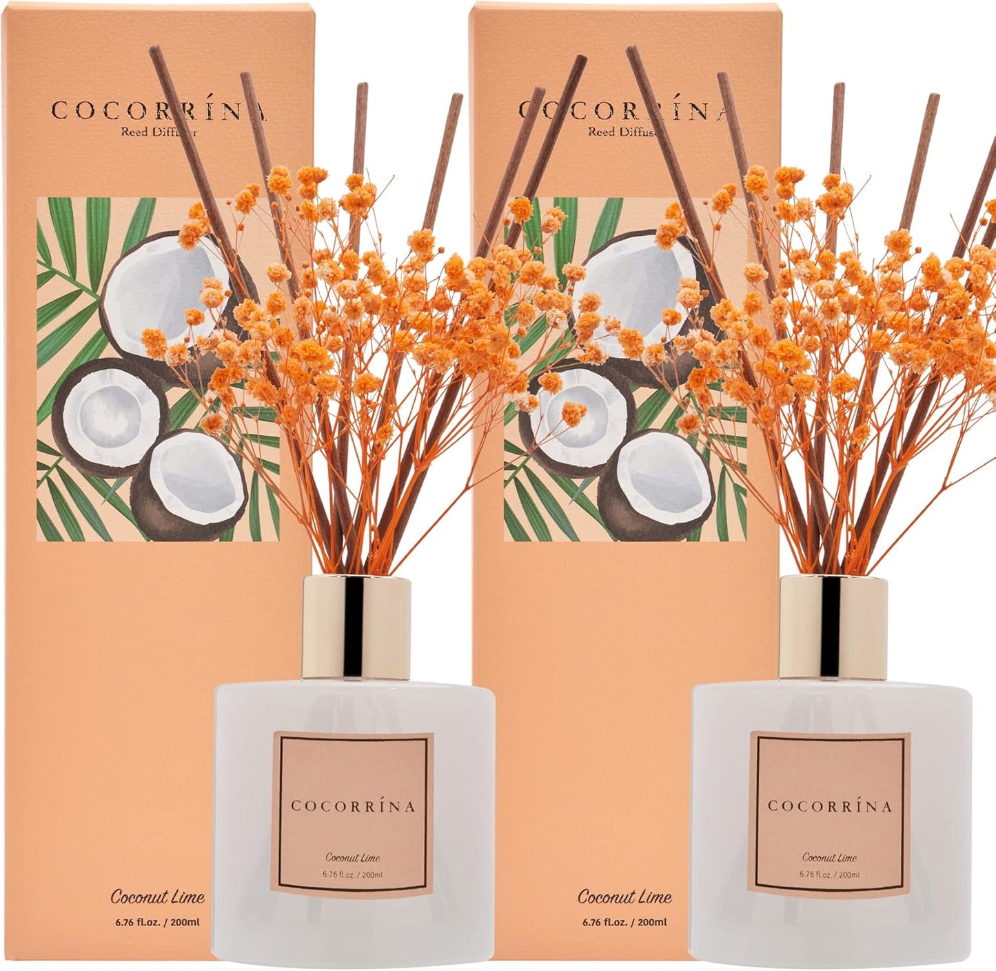 COCORRÍNA Reed Diffuser Set, Clean Linen Scented Diffuser with Sticks Home Fragrance Reed Diffuser for Bathroom Shelf Decor