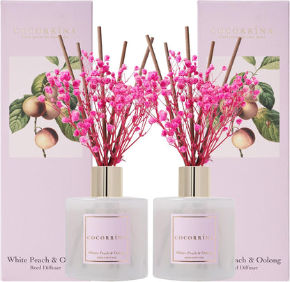 COCORRÍNA Reed Diffuser Set, Clean Linen Scented Diffuser with Sticks Home Fragrance Reed Diffuser for Bathroom Shelf Decor