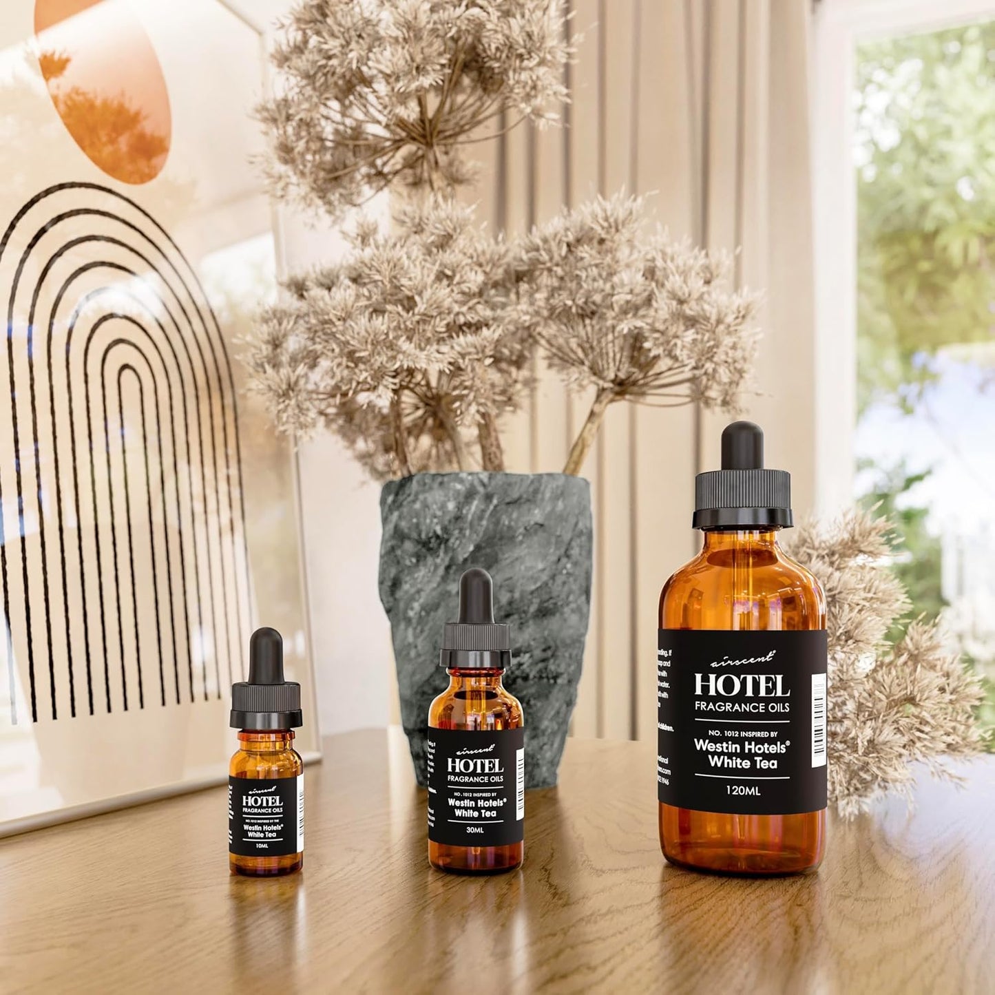 Hotel Diffuser Oil Inspired by Westin White Tea - No. 1012 - AirScent Essential Oil Blend - Fragrance Oil Dropper Bottle for Aromatherapy Diﬀusers and Humidifiers - Hotel Scents