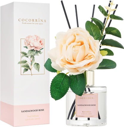 COCORRÍNA Reed Diffuser Set, Clean Linen Scented Diffuser with Sticks Home Fragrance Reed Diffuser for Bathroom Shelf Decor