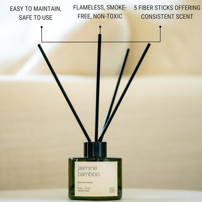 Craft & Kin Reed Diffuser Set Santal Woods, Reed Diffusers for Home, Fragrance Diffuser Sticks, Oil Diffuser Sticks, Oil Diffuser with Sticks, Reed Diffuser for Men | Christmas Reed Diffuser