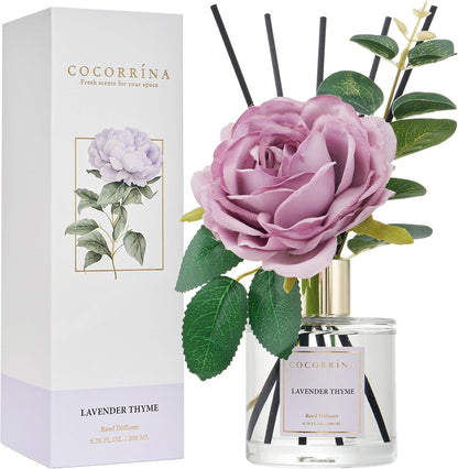 COCORRÍNA Reed Diffuser Set, Clean Linen Scented Diffuser with Sticks Home Fragrance Reed Diffuser for Bathroom Shelf Decor