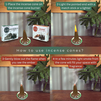 Incense Cones Combo Pack - 10 Cedar   10 Pine Scented Cones