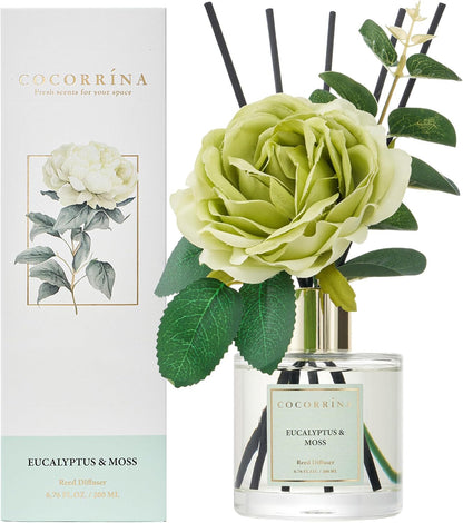 COCORRÍNA Reed Diffuser Set, Clean Linen Scented Diffuser with Sticks Home Fragrance Reed Diffuser for Bathroom Shelf Decor