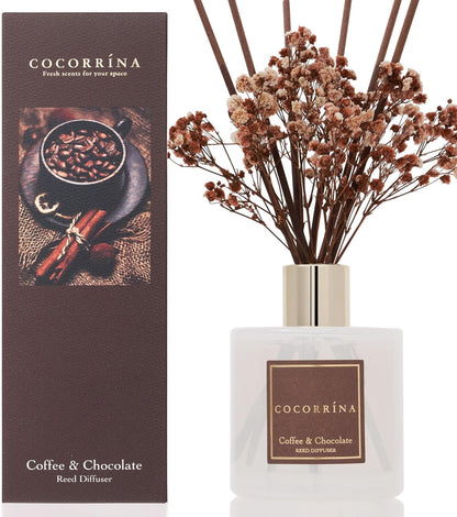 COCORRÍNA Reed Diffuser Set, Clean Linen Scented Diffuser with Sticks Home Fragrance Reed Diffuser for Bathroom Shelf Decor