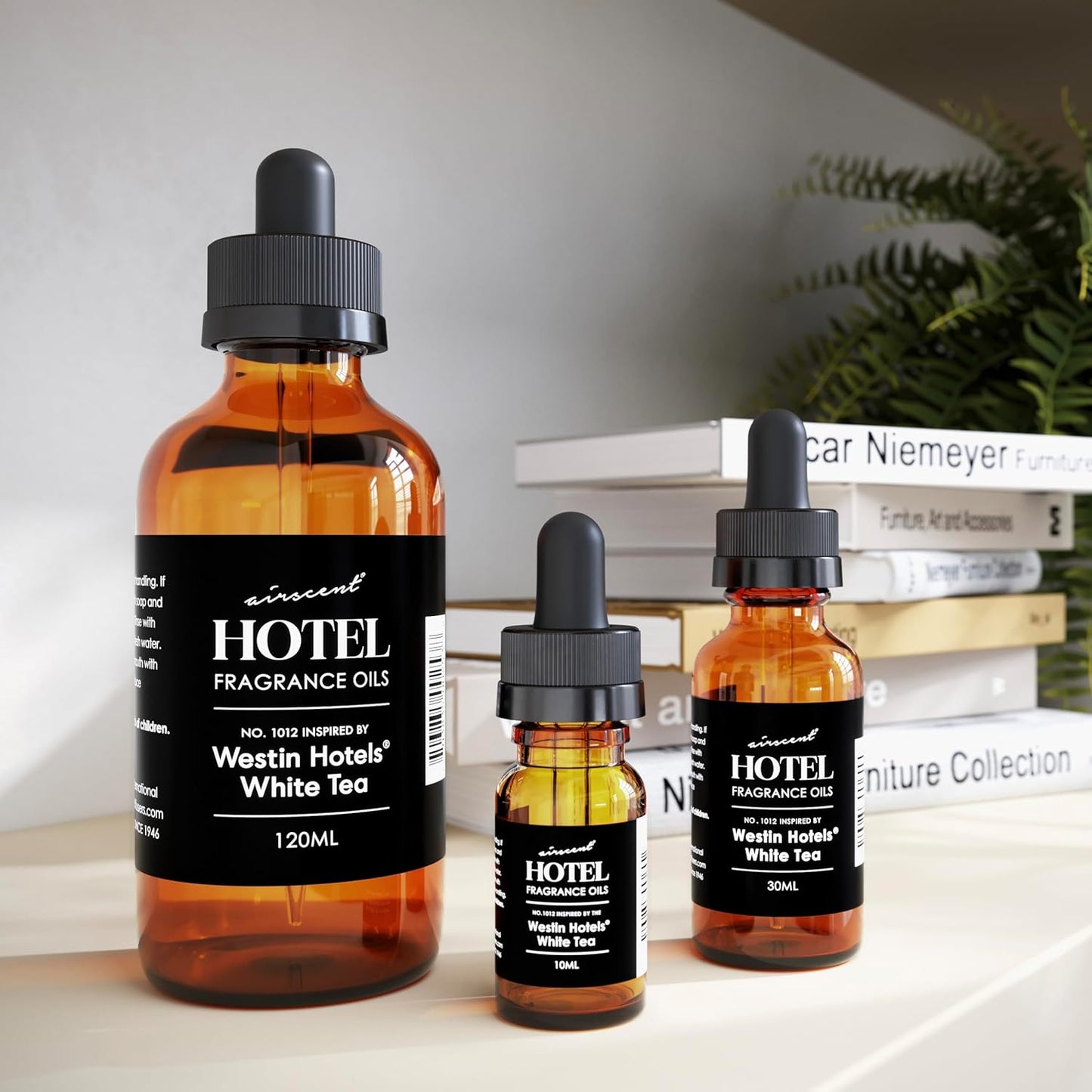 Hotel Diffuser Oil Inspired by Westin White Tea - No. 1012 - AirScent Essential Oil Blend - Fragrance Oil Dropper Bottle for Aromatherapy Diﬀusers and Humidifiers - Hotel Scents