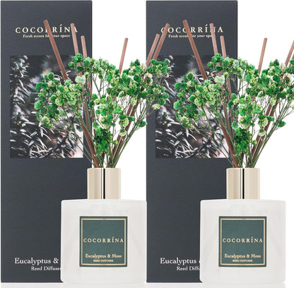 COCORRÍNA Reed Diffuser Set, Clean Linen Scented Diffuser with Sticks Home Fragrance Reed Diffuser for Bathroom Shelf Decor