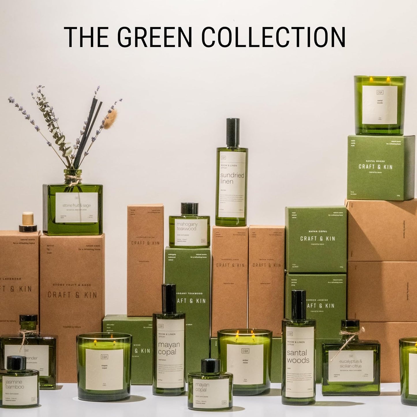 Craft & Kin Reed Diffuser Set Santal Woods, Reed Diffusers for Home, Fragrance Diffuser Sticks, Oil Diffuser Sticks, Oil Diffuser with Sticks, Reed Diffuser for Men | Christmas Reed Diffuser