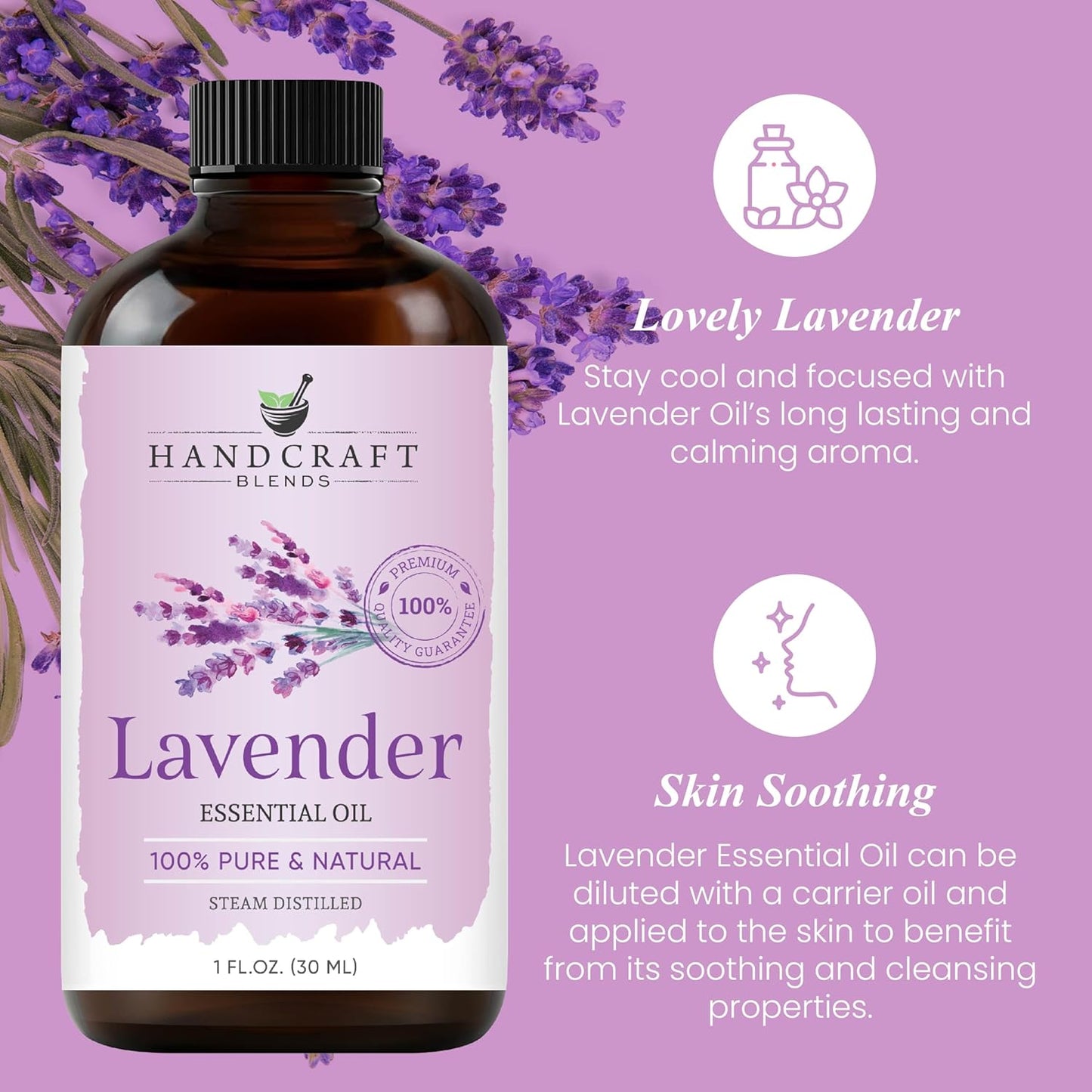 Lavender Essential Oil - Huge 4 Fl Oz - 100% Pure and Natural - Premium Grade Essential Oil for Diffuser and Aromatherapy
