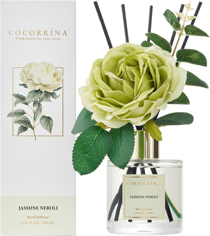 COCORRÍNA Reed Diffuser Set, Clean Linen Scented Diffuser with Sticks Home Fragrance Reed Diffuser for Bathroom Shelf Decor
