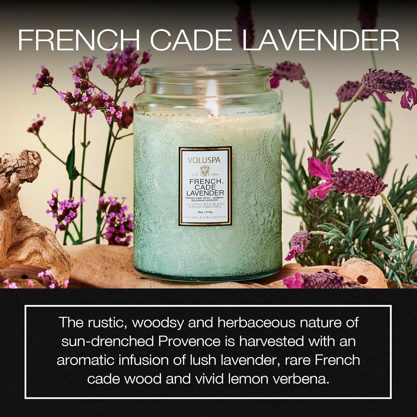 Voluspa Goji Tarocco Orange, Large Candle Jar, 18 oz, 100 Hour Burn Time, All Natural Wicks and Coconut Wax for Clean Burning, Vegan, Poured in the USA