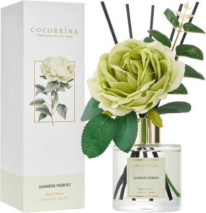 COCORRÍNA Reed Diffuser Set, Clean Linen Scented Diffuser with Sticks Home Fragrance Reed Diffuser for Bathroom Shelf Decor