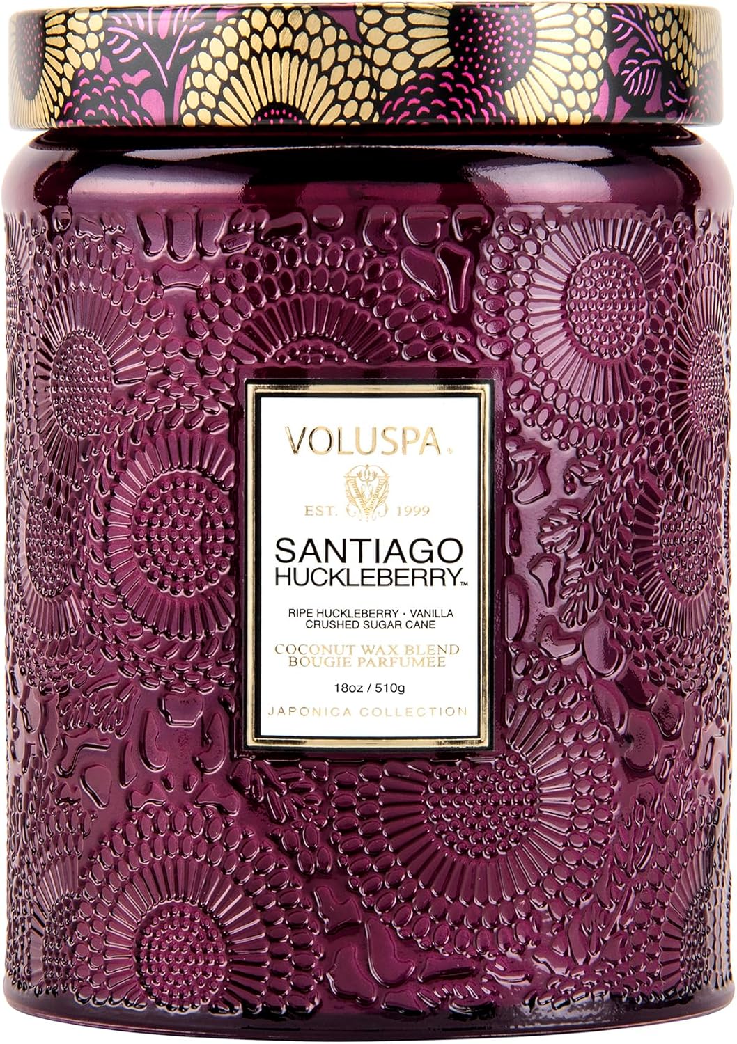Voluspa Goji Tarocco Orange, Large Candle Jar, 18 oz, 100 Hour Burn Time, All Natural Wicks and Coconut Wax for Clean Burning, Vegan, Poured in the USA