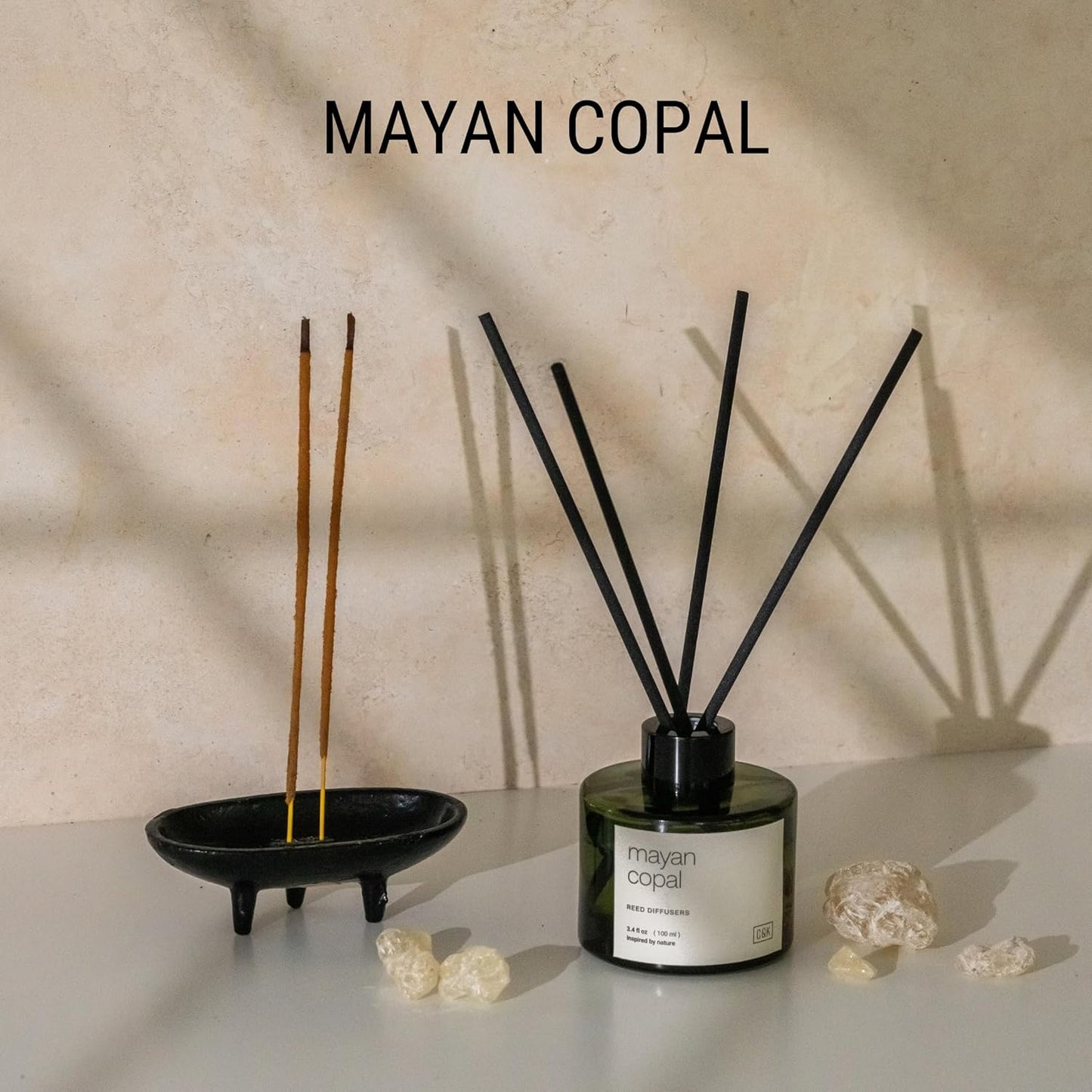 Craft & Kin Reed Diffuser Set Santal Woods, Reed Diffusers for Home, Fragrance Diffuser Sticks, Oil Diffuser Sticks, Oil Diffuser with Sticks, Reed Diffuser for Men | Christmas Reed Diffuser