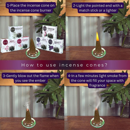 Trumiri Woody Incense Cones - Variety Pack - Total 60 Cone Incense (6 Scents x 10 Conos) - White Sage, Palo Santo, Dragons Blood, Sandalwood - Inscents-Cones Scented - Insense Cones - Incent Cone