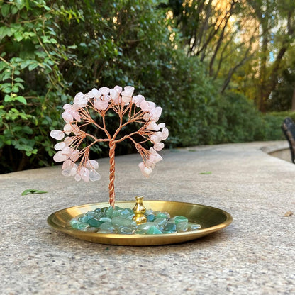 Incense Holder for Sticks, Healing Crystal Stone Money Tree Incense Burner, Ash Catcher for Yoga, Meditation and Home Decor