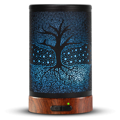 EQUSUPRO Essential Oil Diffuser 150ml Metal Aromatherapy Oil Diffuser Ultrasonic Cool Mist Diffuser with Auto Shut-Off Protection,7 Colors Changed LED for Home Office SPA Yoga