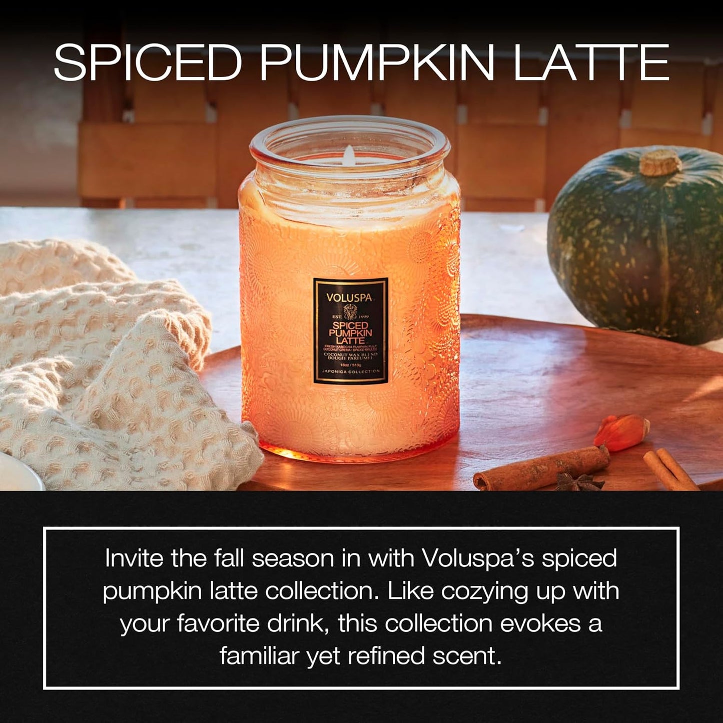 Voluspa Goji Tarocco Orange, Large Candle Jar, 18 oz, 100 Hour Burn Time, All Natural Wicks and Coconut Wax for Clean Burning, Vegan, Poured in the USA
