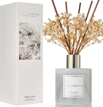 COCORRÍNA Reed Diffuser Set, Clean Linen Scented Diffuser with Sticks Home Fragrance Reed Diffuser for Bathroom Shelf Decor