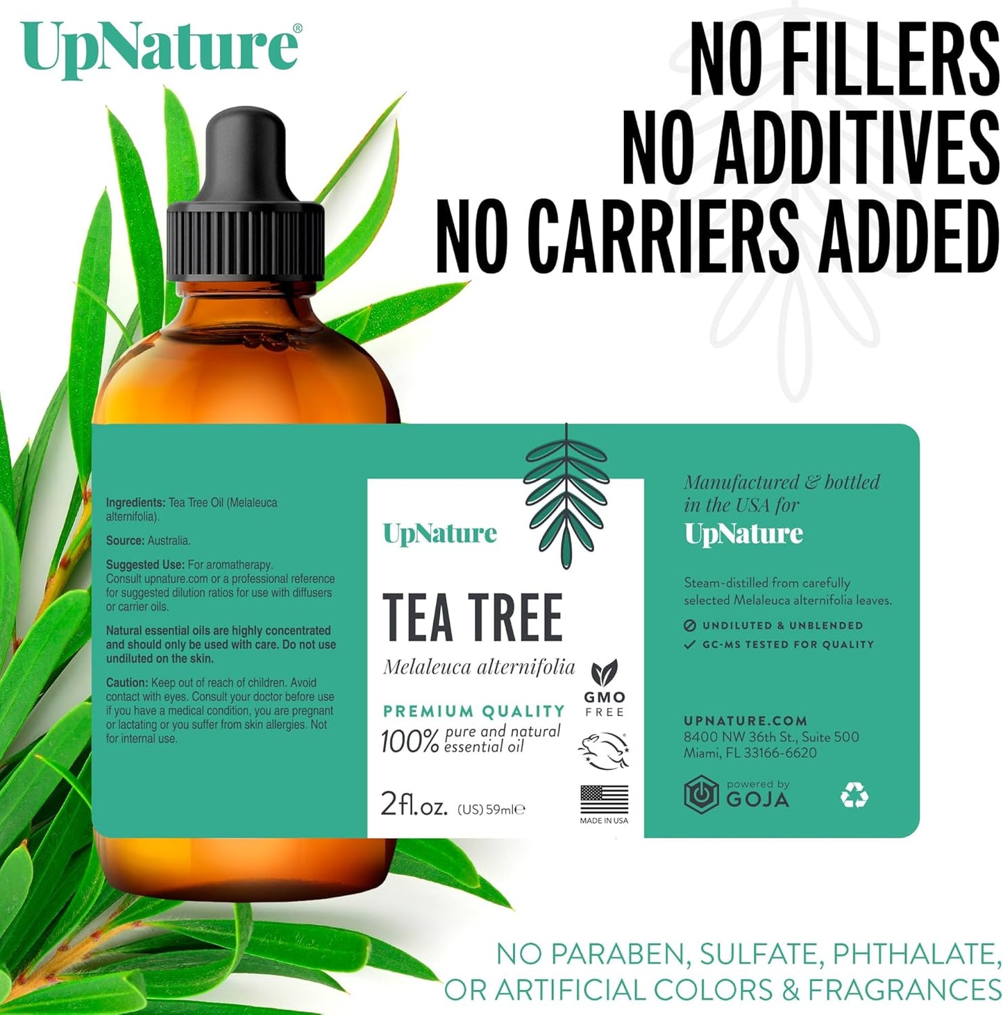 UpNature Organic Tea Tree Oil - 100% Pure Tea Tree Essential Oil