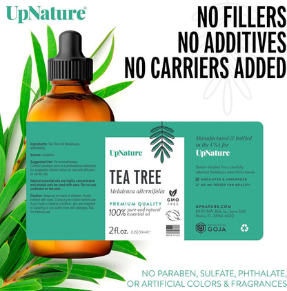 UpNature Organic Tea Tree Oil - 100% Pure Tea Tree Essential Oil