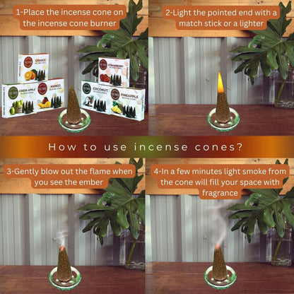 Trumiri Woody Incense Cones - Variety Pack - Total 60 Cone Incense (6 Scents x 10 Conos) - White Sage, Palo Santo, Dragons Blood, Sandalwood - Inscents-Cones Scented - Insense Cones - Incent Cone